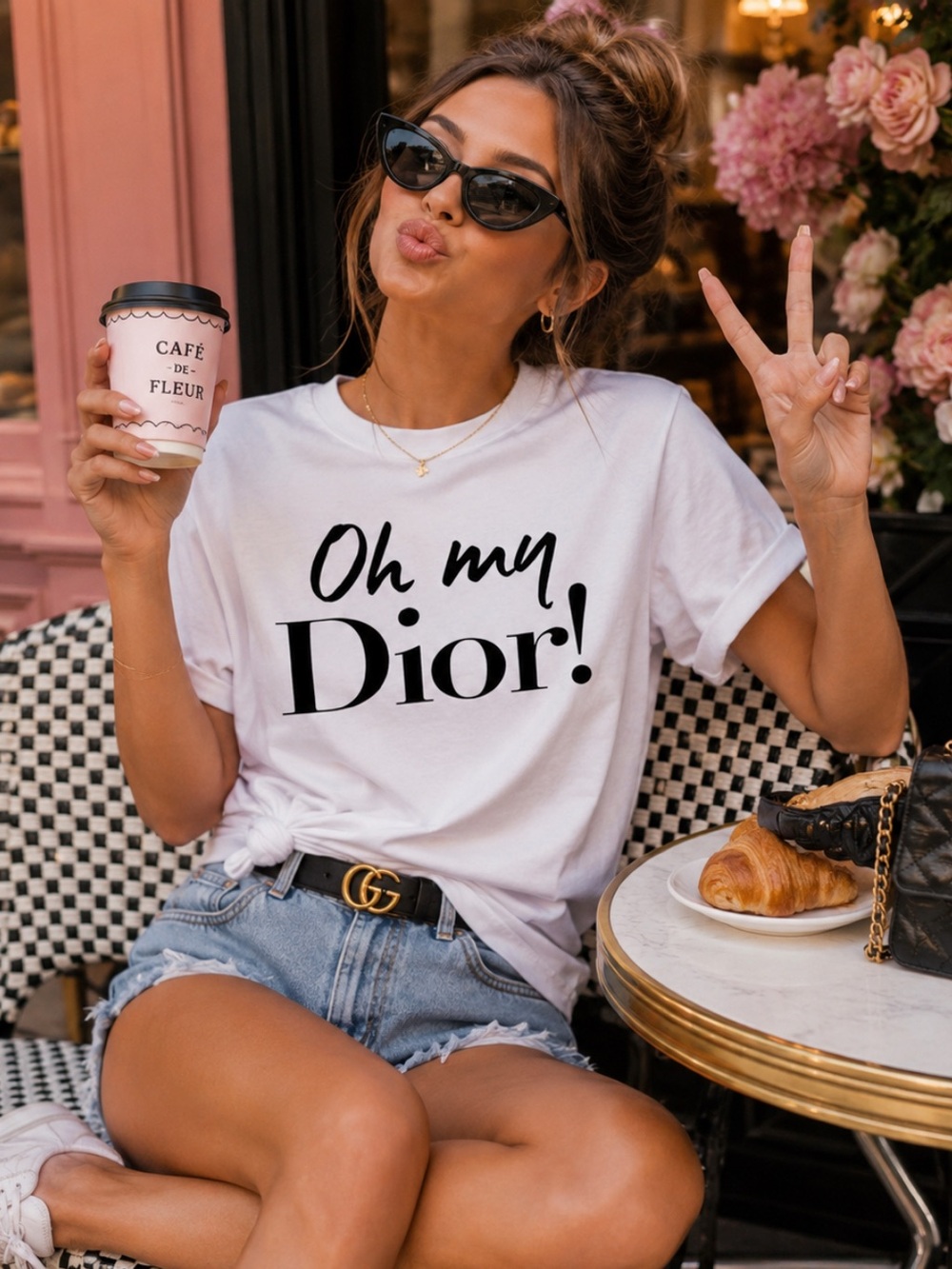 Oh my! White Graphic Tee